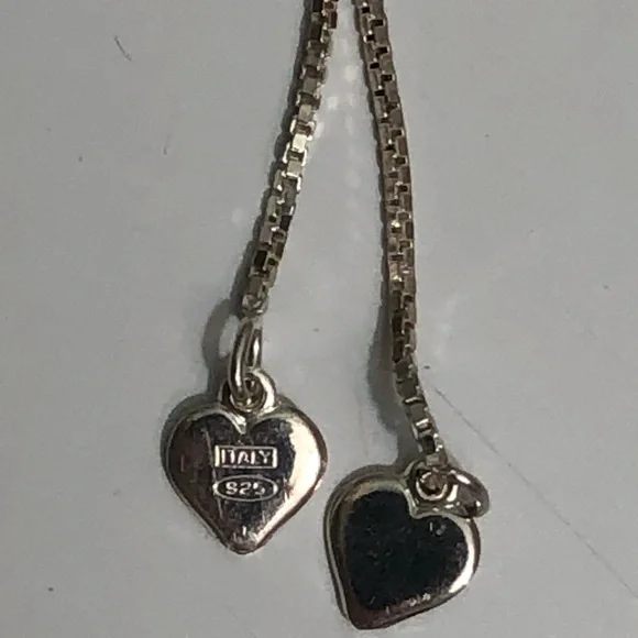 By KA 1772 Sterling Silver Open Hearts Chain Adjust. Bolo Slide 925 Bracelet - Picture 6 of 9